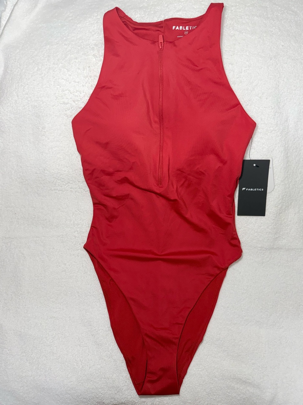 Fabletics Red Zip Front One Piece Swimsuit Size XS